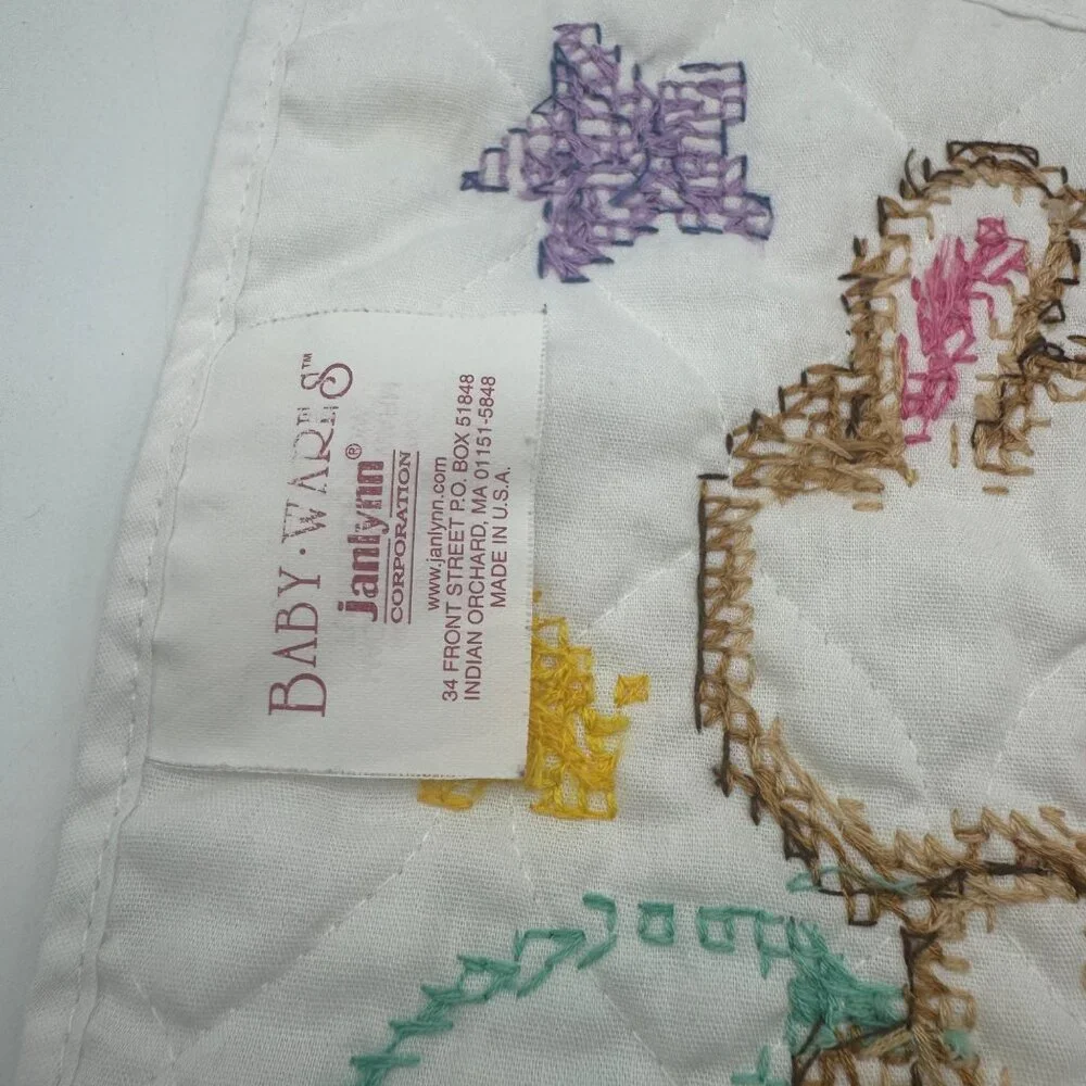 Baby Wares Janlynn Bunny Quilted Cotton Bib Hand-Stitched Star Accents